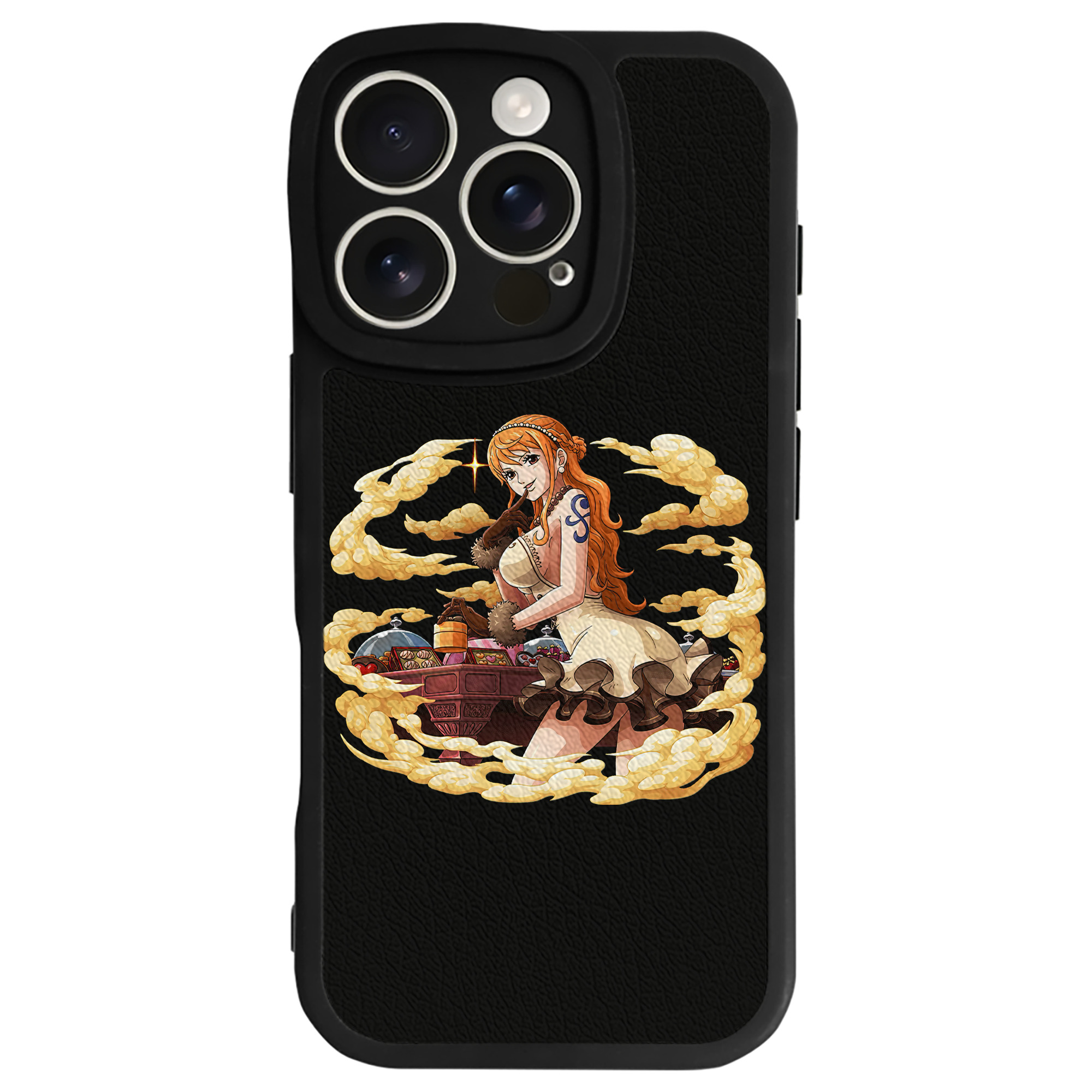 （画像用） ワンピース ナミ ONE PIECE Nami 【iPhone 16シリーズ対応】シリコンスマホケース（レザー調） 材質：シリコン